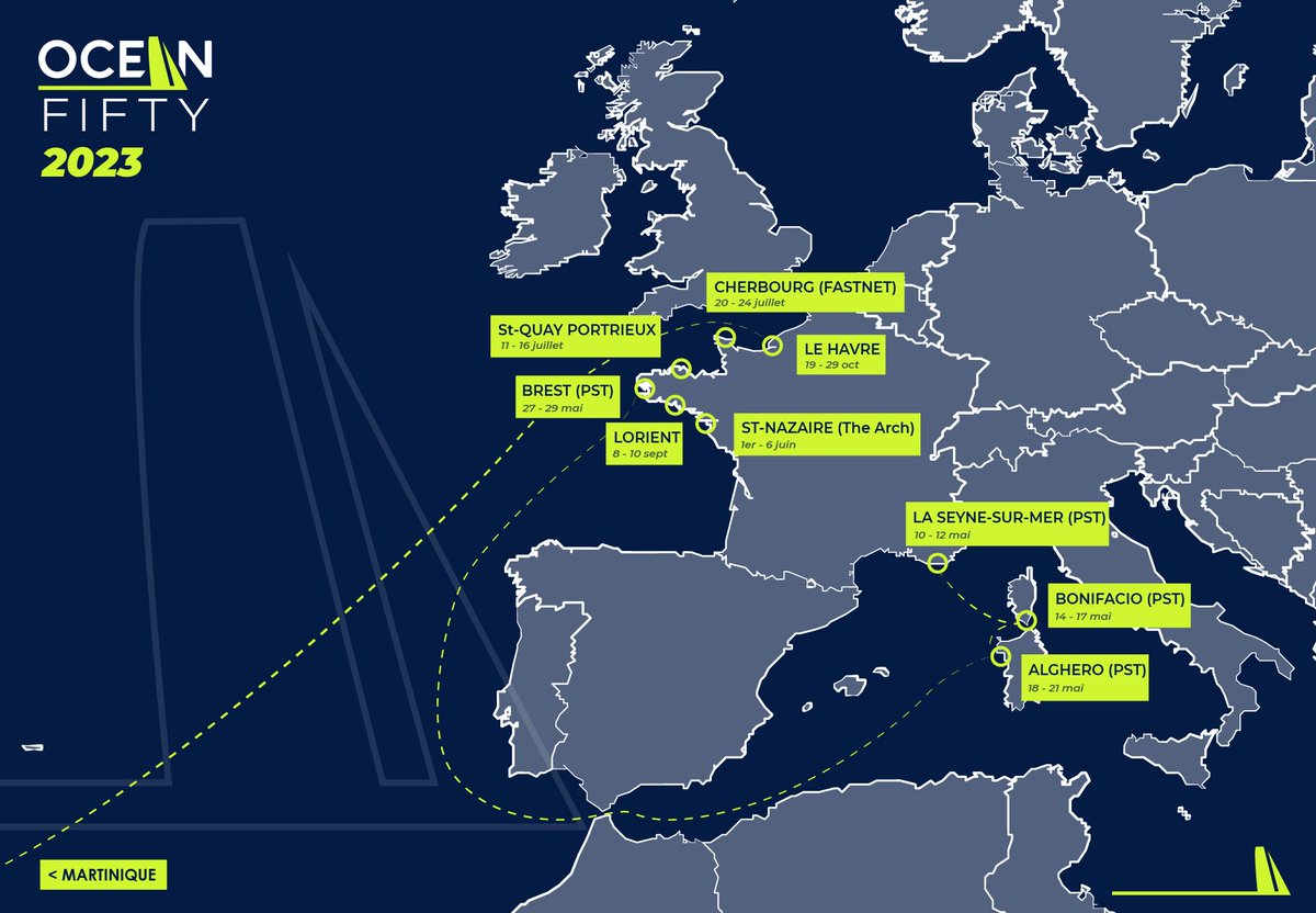 oceanfifty's tweet image. 📣 DEMANDEZ LE PROGRAMME ! 📣

Du @ProSailingTour à la @TransatJV en passant par #TheArch, le #TMBSB, la @RolexFastnet_Ch et Lorient, ça va fumer sous les flotteurs des #OceanFifty en 2023 !
🔜 Premier RDV : @laseynesurmer à partir du 10 mai pour le Pro Sailing Tour !