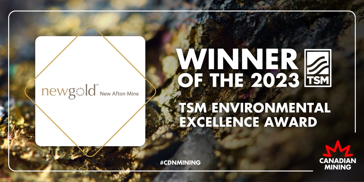 theminingstory's tweet photo. Our winner of the 2023 #TSMining Environmental Excellence Award is New Gold’s @NewAfton Mine, recognized for its leadership in energy and GHG emissions management, a central component of the TSM standard 🏅 https://t.co/ZcN8vzp40y https://t.co/m5VYF3jkY7
