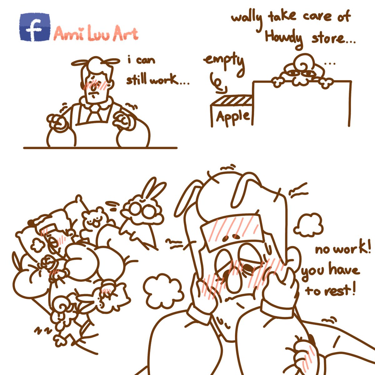 Spoil~
Howdy overworked and get sick😭
Makes me cry drawing this🧎
#Howdypillar 
#WelcomeHomeHowdy