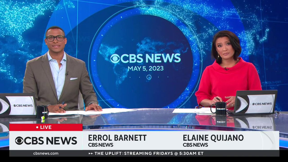 JoshuaX1993's tweet photo. An #HappyFriday with the E's🎉🙌☺️! @Elaine_Quijano and @errolbarnett co-anchoring from New York all this afternoon live on @CBSNews Streaming on this #CincoDeMayo🇲🇽 with all of the day's top stories. #CBSNewsAfternoons #CBSNewsStreaming #CBSNews #AlwaysOn https://t.co/ba6nZ5tsWQ https://t.co/5h9PaMwWnQ