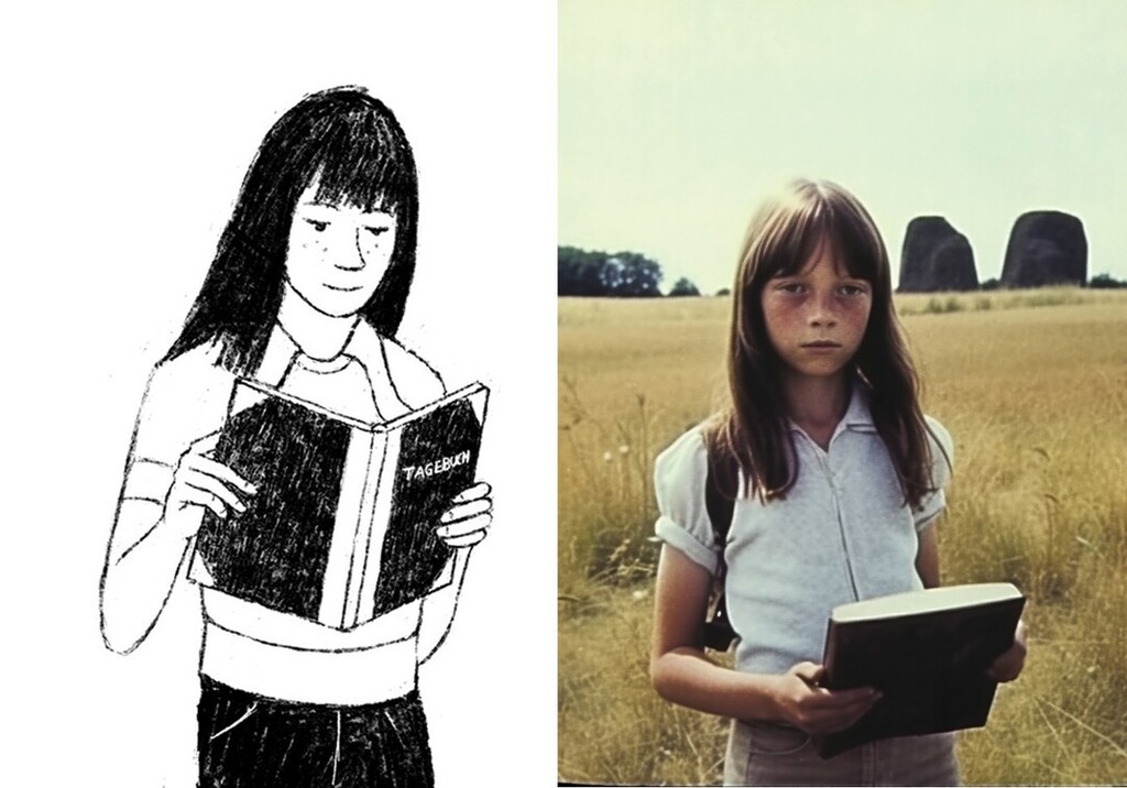 I've been playing around in MidJourney to see if I could bring Kathy the main character from Stagdale to life using AI. I feel like I got quite close. Her clothing was the hardest part. instagr.am/p/Cr3icKPsMb-/