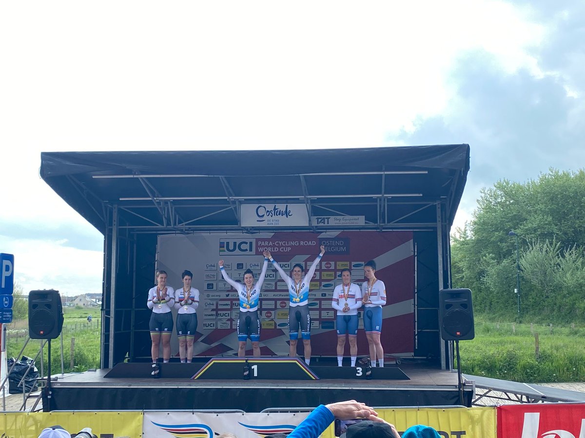 🥇𝙂𝙤𝙡𝙙 𝙁𝙤𝙧 𝘿𝙪𝙣𝙡𝙚𝙫𝙮 𝘼𝙣𝙙 𝙆𝙚𝙡𝙡𝙮 🥇 Katie-George Dunlevy and Linda Kelly continued their winning ways with a gold medal performance in the Time Trial at the Ostend Para-cycling World Cup today! Full Results 👇 cyclingireland.ie/news-item/dunl…