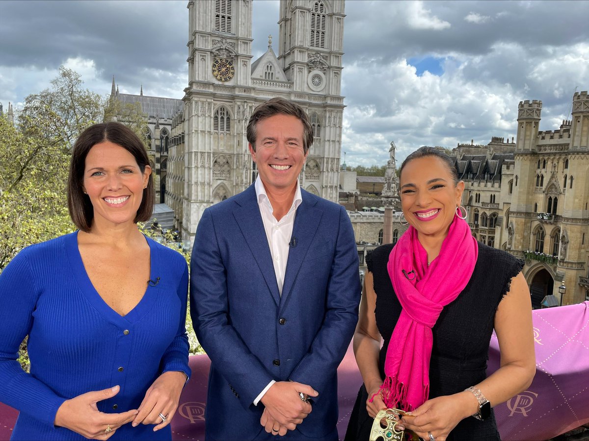 The @cbssaturday team is in London! Join @CBSMMiller, @danajacobson & @jeffglor tomorrow for the live @CBSNews special “The Coronation of King Charles III” at 5:00AM ET. Watch on @CBS, The CBS News Streaming Network & @paramountplus. More: bit.ly/3LIP2wV