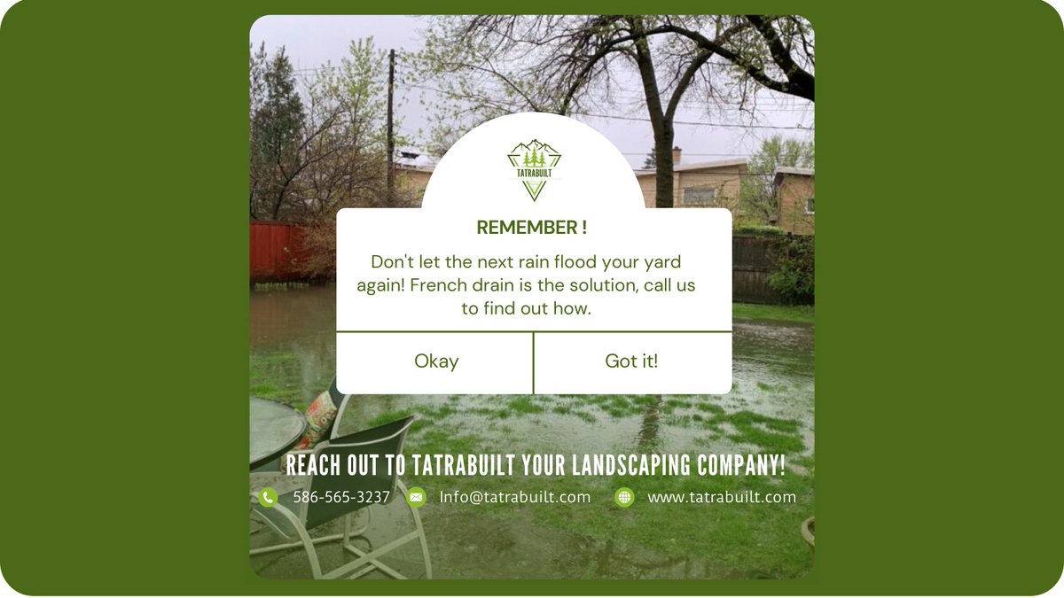 Say goodbye to a flooded yard with our French drain solution.Reach out to Tatrabuilt your landscaping company!🌳🚚
#landscaping #outdoorliving #hardscape #gardendesign #yardgoals #outdoorbeauty #landscapearchitecture #gardening #outdoordesign #naturelover #outdoorparadise
