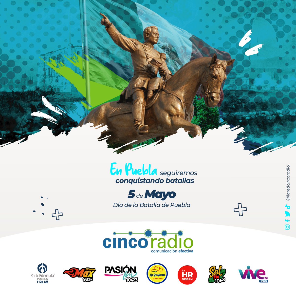 Vivefm106_3's tweet photo. 🇲🇽“Las armas nacionales se han cubierto de gloria”.🇲🇽 - Ignacio Zaragoza, 05 de mayo de 1862.
#CincoRadio #Tehuacan #ViveFM #FelizViernesATodos https://t.co/qRZiGnNOFo