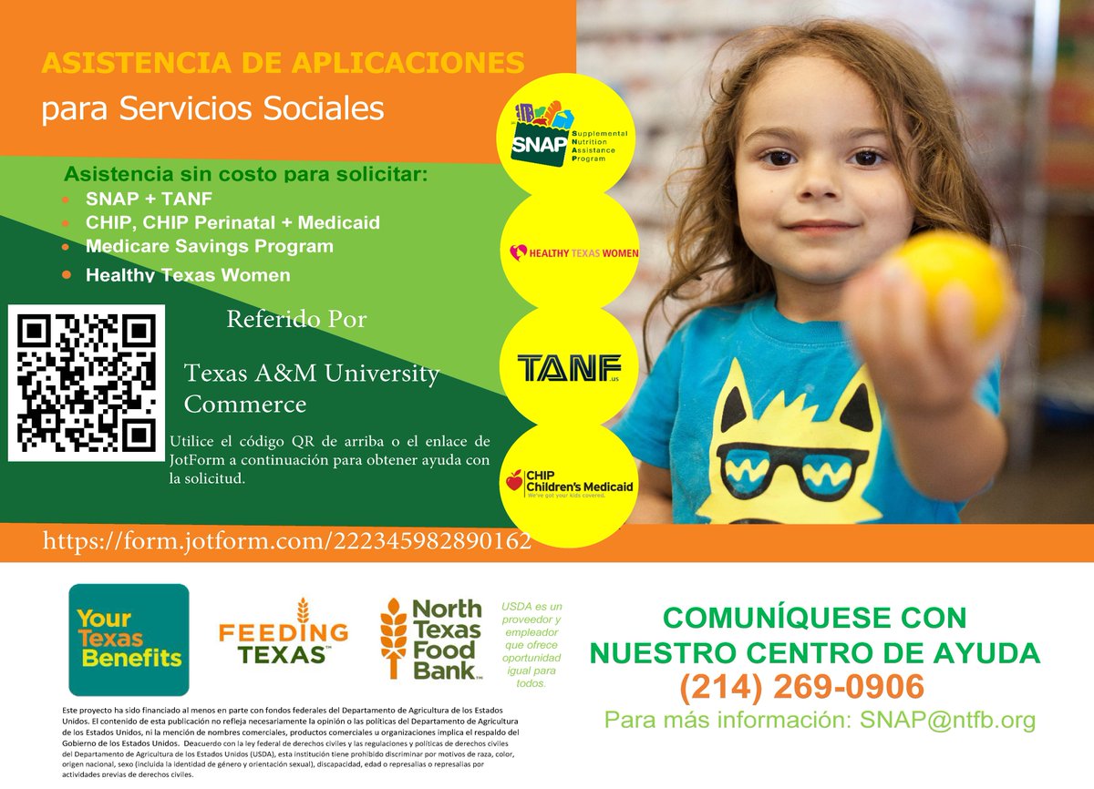 Hey Lions! The North Texas Food Bank has created an amazing program that allows you to apply for many Texas Benefits! It is a very quick, easy process and the number on the flyer allows you to call for assistance if you need anything! Please visit the LinkTree in bio to apply!