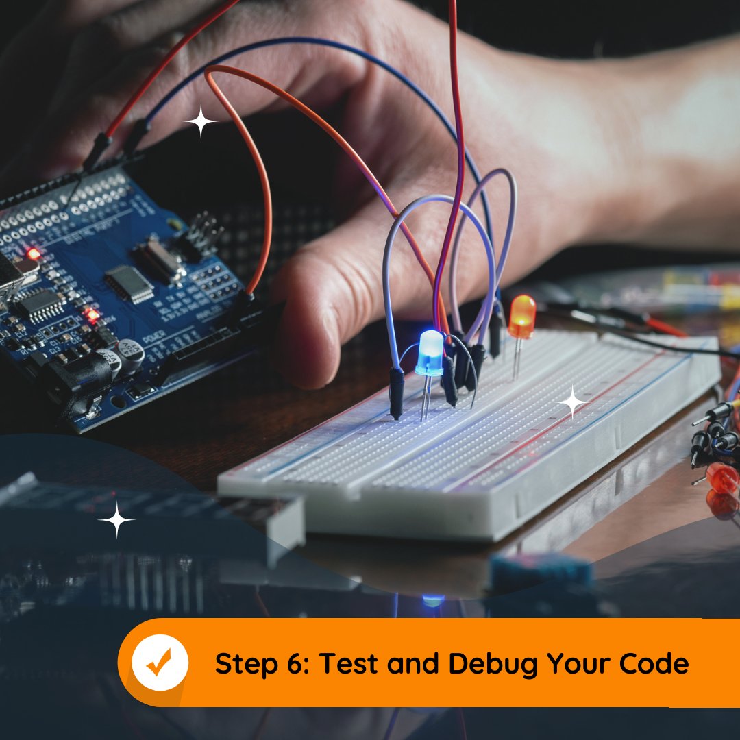 GentiamM's tweet photo. Step 6 of our guide to getting started with #Arduino: Test and debug your code! Use the serial monitor in the Arduino IDE to help you see what's happening and find and fix bugs. Share your debugging tips and tricks in the comments below! #electronics https://t.co/K4fJSmMcil