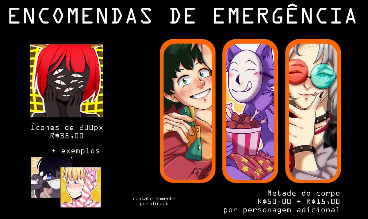 eggsmiya's tweet photo. ❌ Encomendas abertas ❌
- Irei aceitar 2 desenhos por cada pessoa;
- O prazo é de 3-5 dias para ser finalizado pois desenho pelo celular;
- Pagamento de metade assim que eu te enviar o esboço;
Obs: por favor preencha o formulário antes:
https://t.co/QSt5Qs6Frm https://t.co/J93zTDQOuz