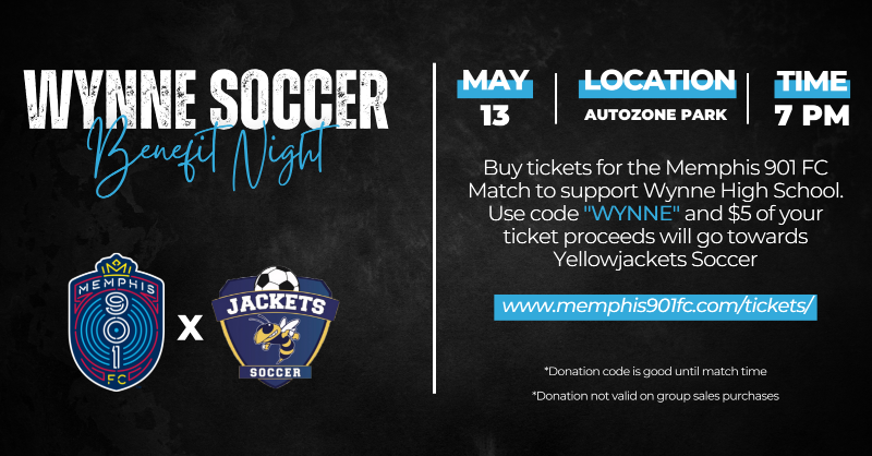 Memphis901FC's tweet photo. On March 31, Wynne High School was devastated  by a severe tornado, damaging most of the school's facilities and athletic complexes.

Memphis 901 FC will donate $5 of every May 13 single match tickets sold using promo code "WYNNE" to relief funds.