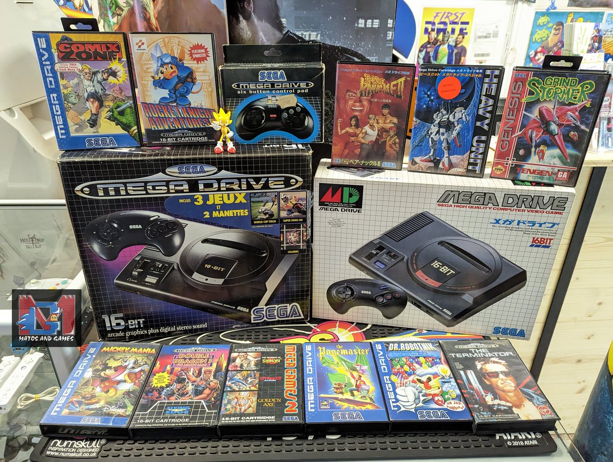 MatosandGames's tweet photo. Il est très cool ce combo Sega MegaDrive Pal & Jap 😎
#retrogaming #sega #megadrive #segacestlavie #bareknuckles #comixzone #rocketknightadventures #mickeymania #theterminator #drrobotnik #thepagemaster #megagames2 #doubledragon3 #heavyunit #grindstormer #matosandgames https://t.co/O7gFRXIMl8