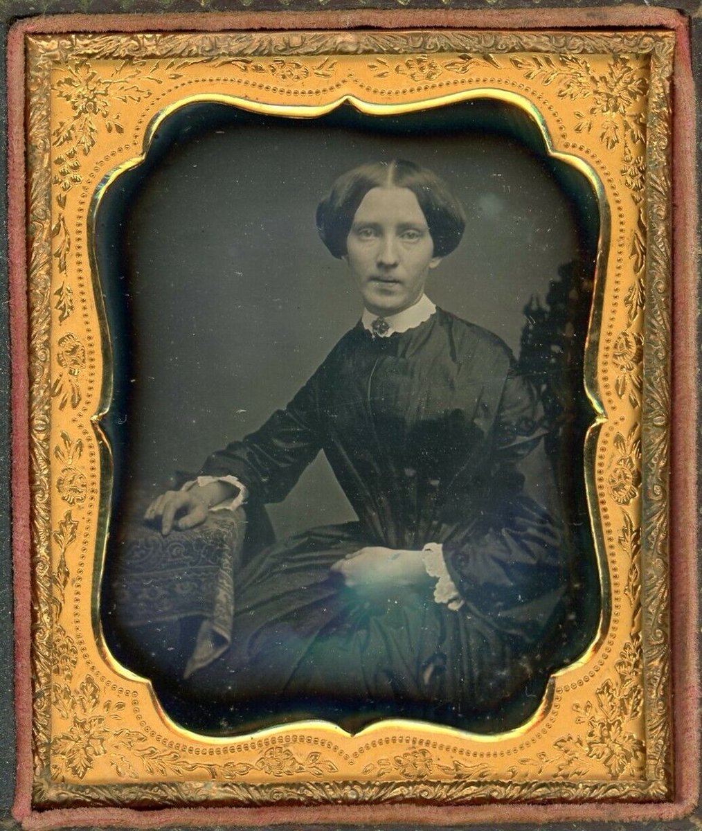 Daguerreotype of a woman from the estate of Governor Frederick Payne.  This image is from our collection.
#daguerreotype #photography #earlyphotography
