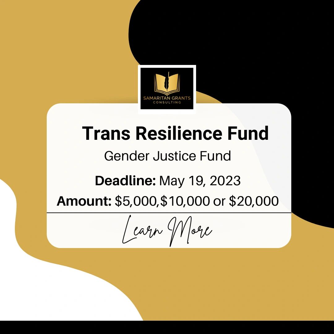 Happy Funder Friday! Check out this grant for organizations that provide services to trans communities in the Philadelphia area. The deadline for this grant is Friday, May 19th at 5pm. 

samaritangrants.com/funding-resour…

#GrantAlert #FunderFriday