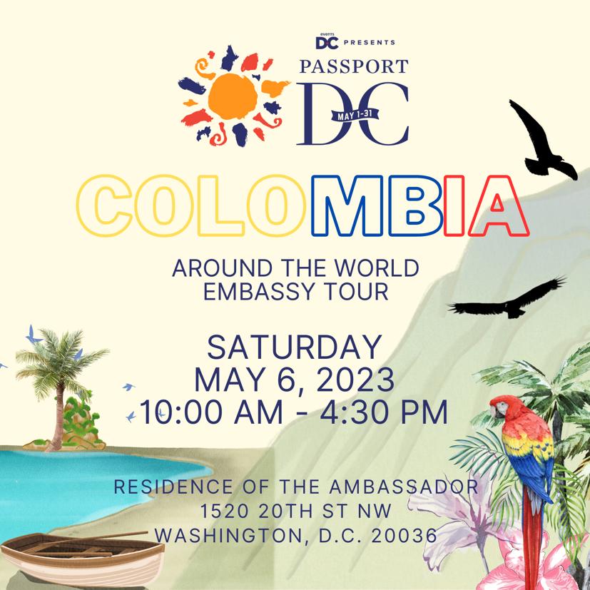ColombiaEmbUSA's tweet photo. Experience the best of Colombia's culture, music, arts, crafts, and coffee at "Colombia: Land of Diversity." Don't miss the chance to join the "Picture Yourself in Colombia" photo competition and win amazing prizes! #ColombiaOpenHouse
More details https://t.co/VE7QhcQwHT https://t.co/wZgNwSOnvX
