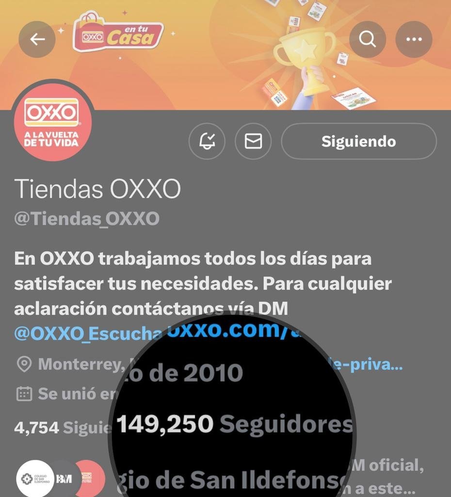 Tiendas_OXXO's tweet photo. Estamos tan cerca de los 150 mil Seguidores que casi podemos celebrarlo 🎉 🤩🥳 , ¿ustedes ya nos siguen? 😀 https://t.co/V0bs8b1E7l