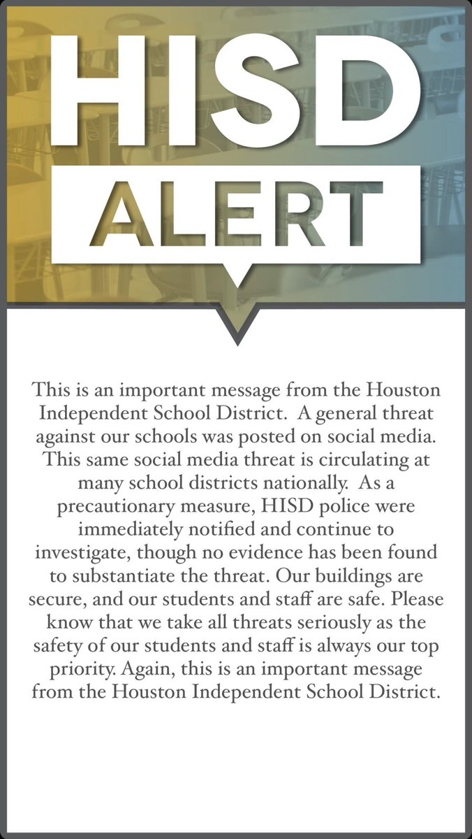 HoustonISD's tweet photo. 🚨Important message! https://t.co/Z2fOGQoUcj
