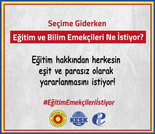 egitimsen's tweet photo. 🔴Eğitim emekçileri seçime giderken;  
✔️Eğitim hakkından herkesin eşit ve parasız olarak yararlanmasını istiyor.
✔️Eğitime yeterli bütçe, okullara ihtiyacı kadar ödenek istiyor.
#EğitimEmekçileriİstiyor https://t.co/G594AKZEOS