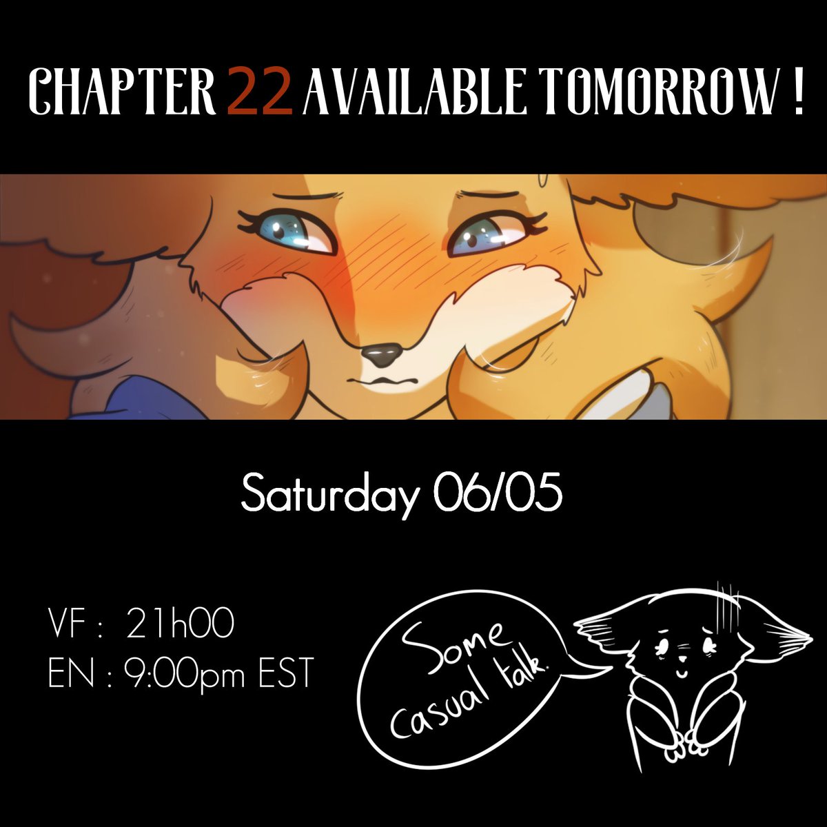 Kaduplis's tweet photo. Episode 22 will be available tomorrow! :)

Read Kaduplis for free on #Webtoon:

EN: https://t.co/IZvnvXlYS1

FR: https://t.co/YIBQXVAhel

#WebtoonCanvas #furry #anthro #webcomic https://t.co/V4pBhyvjwU