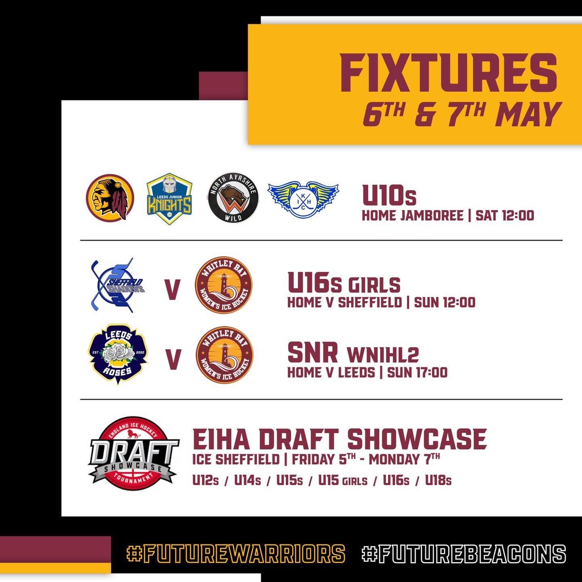 WhitleyWarriors's tweet image. Plenty of hockey for the juniors and women this bank holiday weekend!

#FutureWarriors #FutureBeacons
