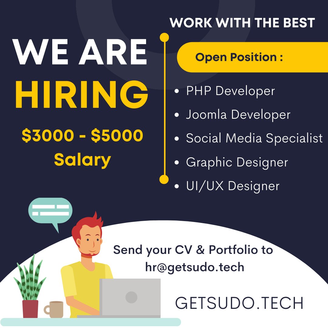 getsudotech's tweet photo. 📣 Attention all job seekers! 🚨 We're excited to announce that we're  hiring again to support our big customers! 💪 Apply now and let's build something amazing together!  #JoinOurTeam #WeAreHiring #Developers #ReinforcementsNeeded #jobs https://t.co/jr2y9bH1Tj