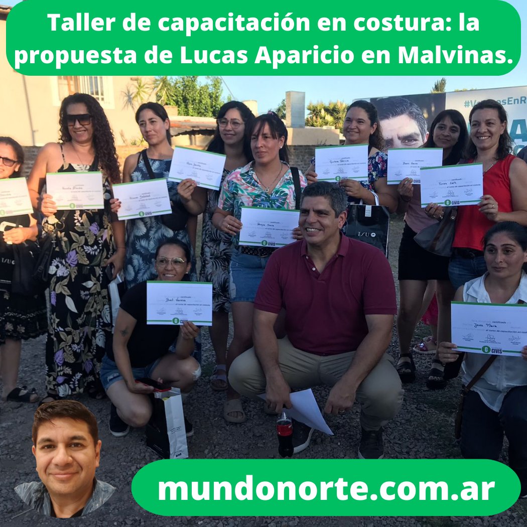 Taller de capacitación en costura: la propuesta de Lucas Aparicio en Malvinas.
mundonorte.com.ar/2023/05/taller…

#taller #capacitación #costura #aparicio #fundacioncivis #mundonorte