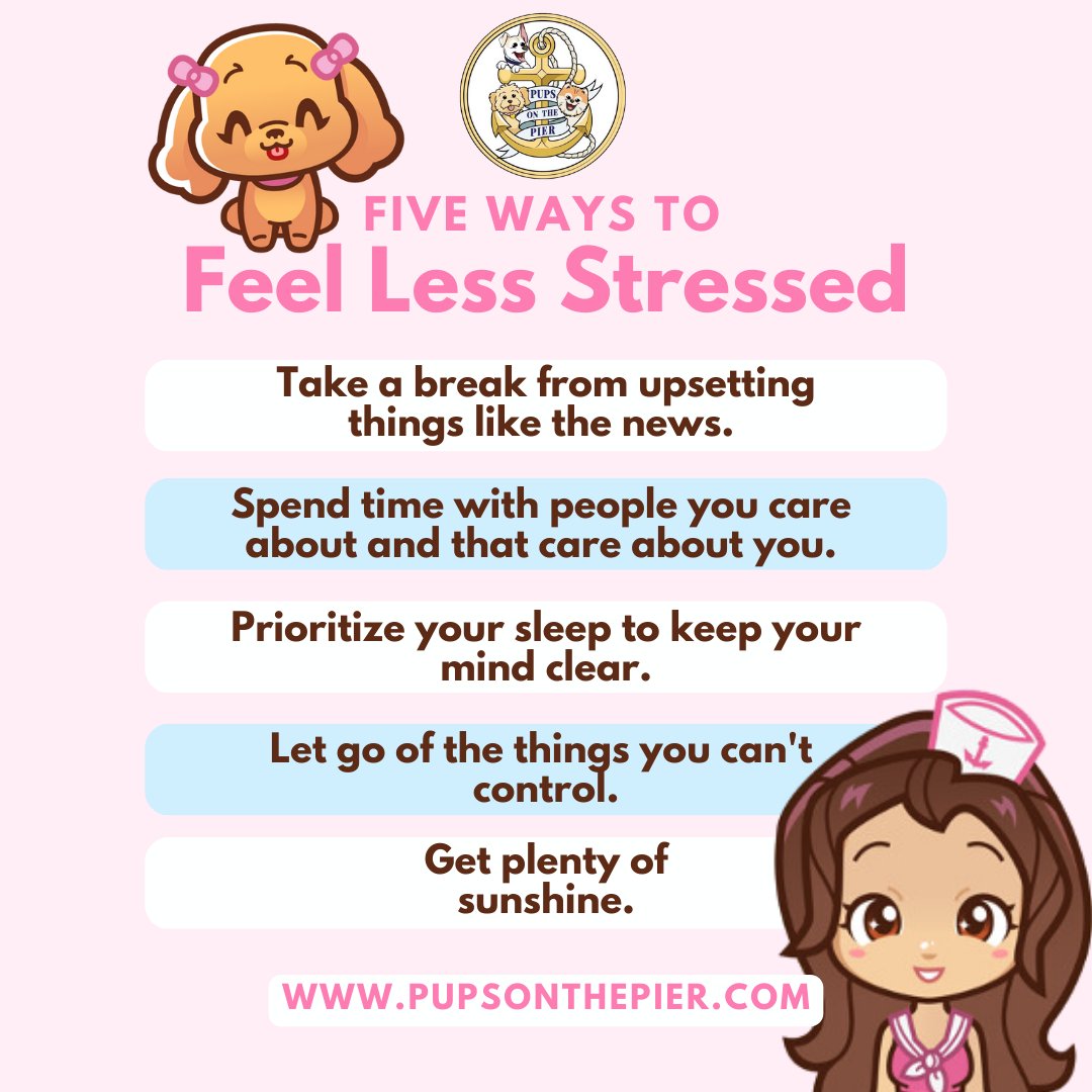 "Feeling overwhelmed and need a break? 😩 Here are five ways to feel less stressed! 😌

1. Prayer 
2. Get moving with exercise 🏃‍♂️
3. Connect with loved ones 👨‍👩‍👧‍👦
4. Prioritize self-care 💆‍♂️
5. Laugh it off 😂

Give these a try and let us know how it goes! 💚 Share your own stress-bu