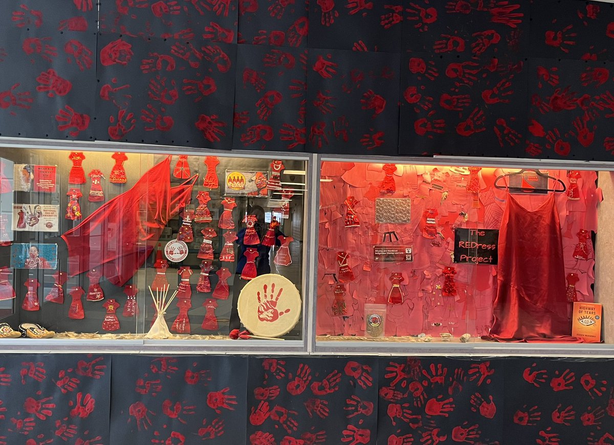 For the last few weeks students and staff @RmsMiddle came together and contributed to our display for MMIW.! Today students were able to honour a day they now understand the meaning of.!