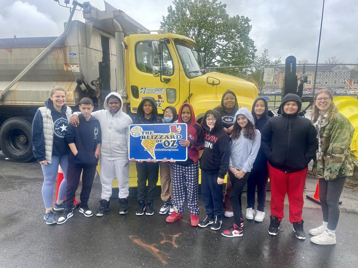 ❄️ Congratulations to the 5th grade class at the James F. Condon School School in #SouthBoston. The class submitted “Blizzard of Oz,” one of the #MassDOT Highway District 6 Name a Snow Plow contest winners! ❄️