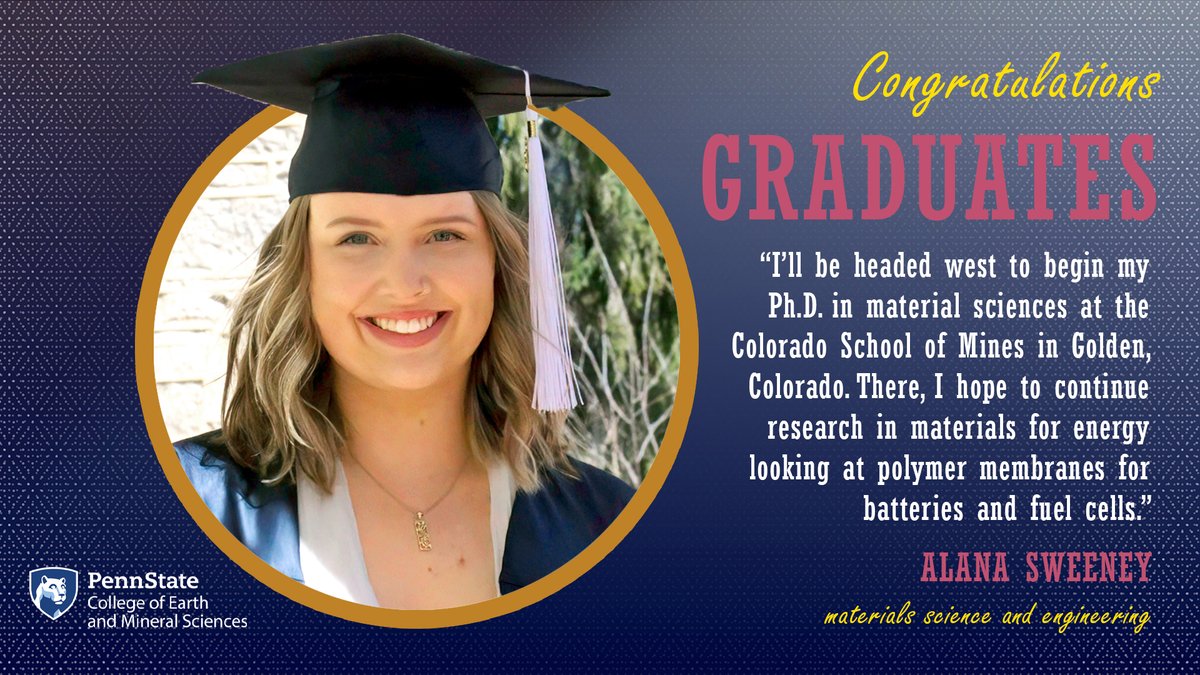 PSUEMS's tweet photo. In our graduation series, today we feature Alana Sweeney, who is earning a degree in @pennstatematse. Attn. EMS grads: Do you have a great story to tell? Message us here to be featured! #psugrad #emsgrad https://t.co/7GY9ns7DeV