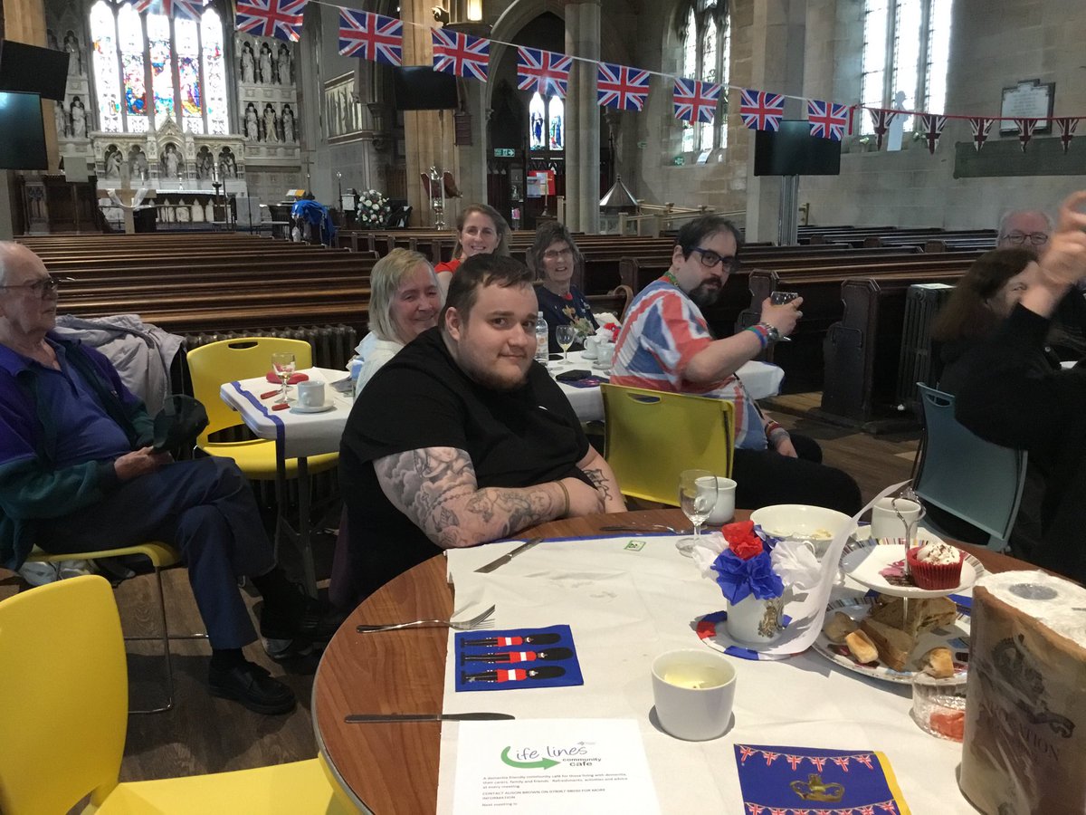 lifelinescafe's tweet photo. Fab afternoon at Lifelines cafe celebrating the coronation tomorrow of HRH Charles 111. Everyone enjoyed afternoon tea including coronation chicken and Eton Mess. Ready for the big day tomorrow when some of us will be ringing for the king. Enjoy the weekend- God save the king 👑 https://t.co/usavCytcN8