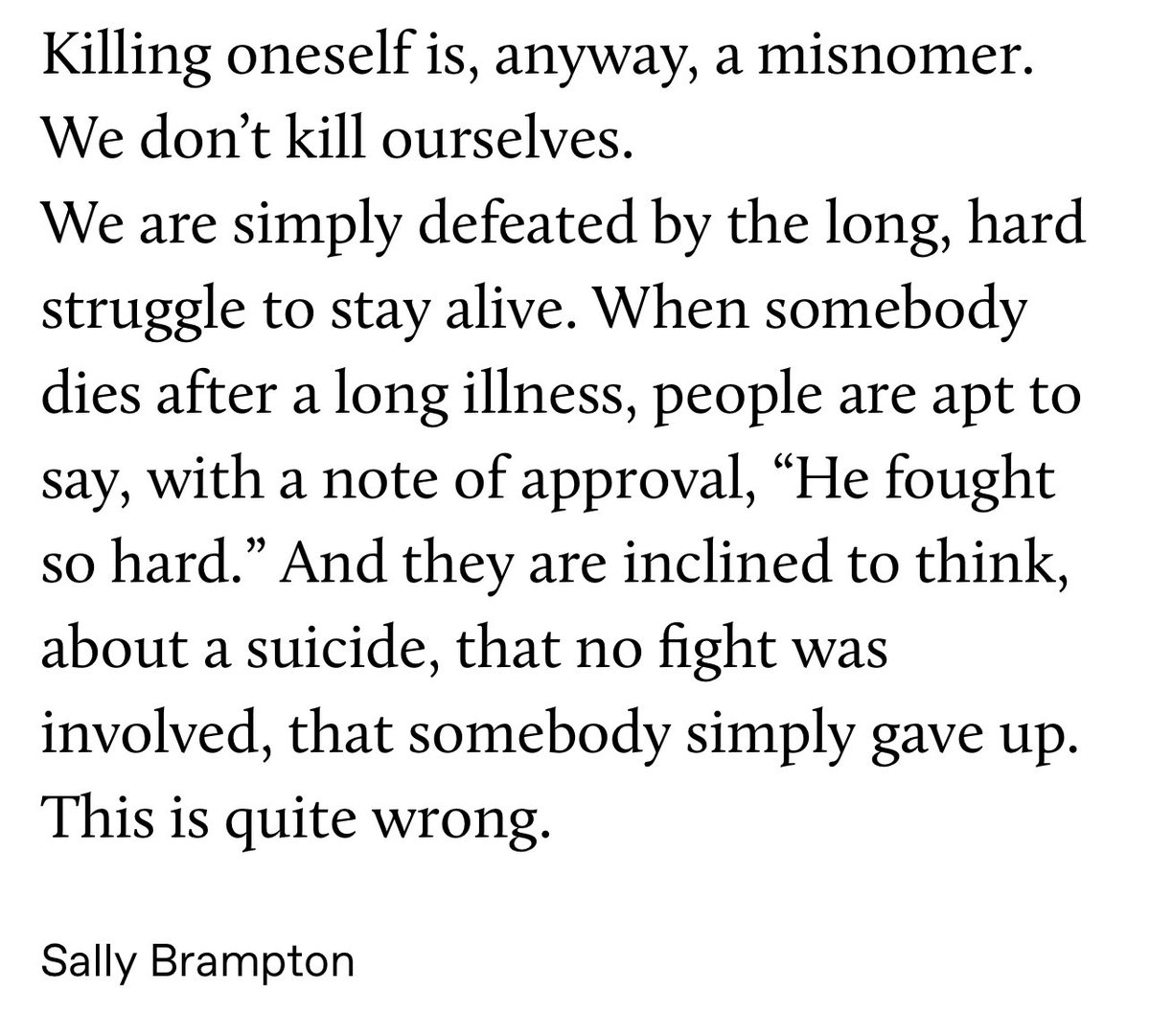 TRIGGER: Please read and RT what Sally Brampton (former ELLE magazine editor in the UK) wrote about suicide before killing herself. It’s important to spread this message as much as possible to try to break the stigma.
#ChildLoss #Grief #ParentLoss #BereavedParents