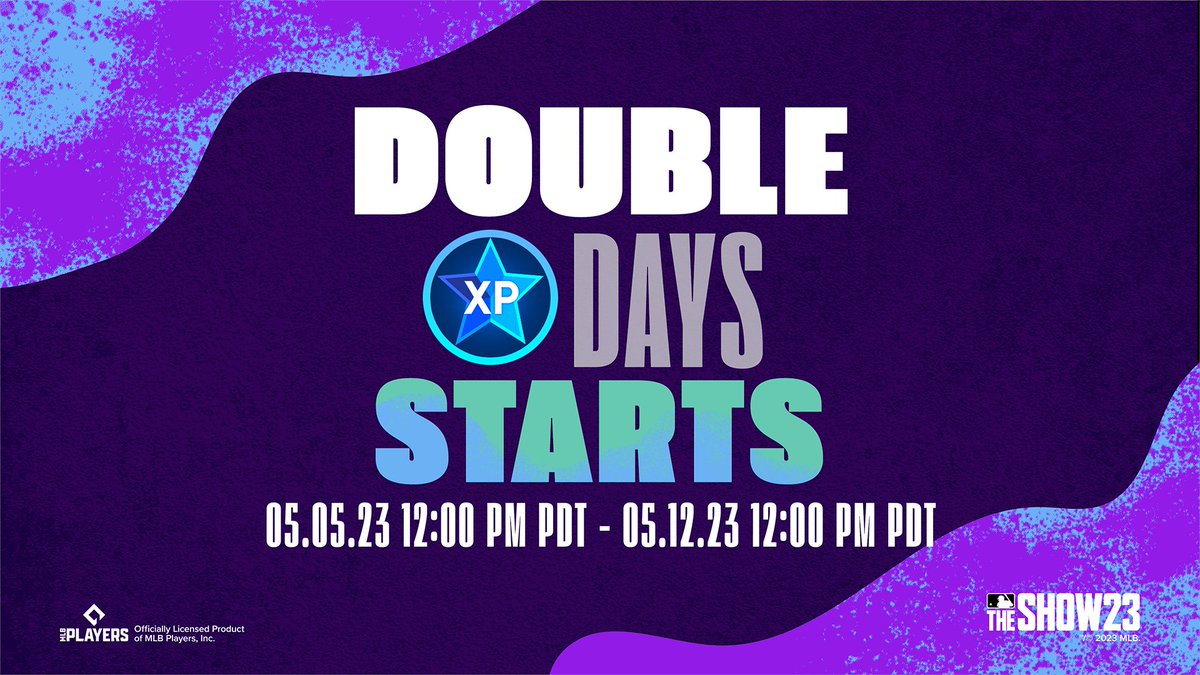 Double XP starts now! 

Play and get twice the XP to earn more XP rewards before Season 1 ends!

#MLBTheShow