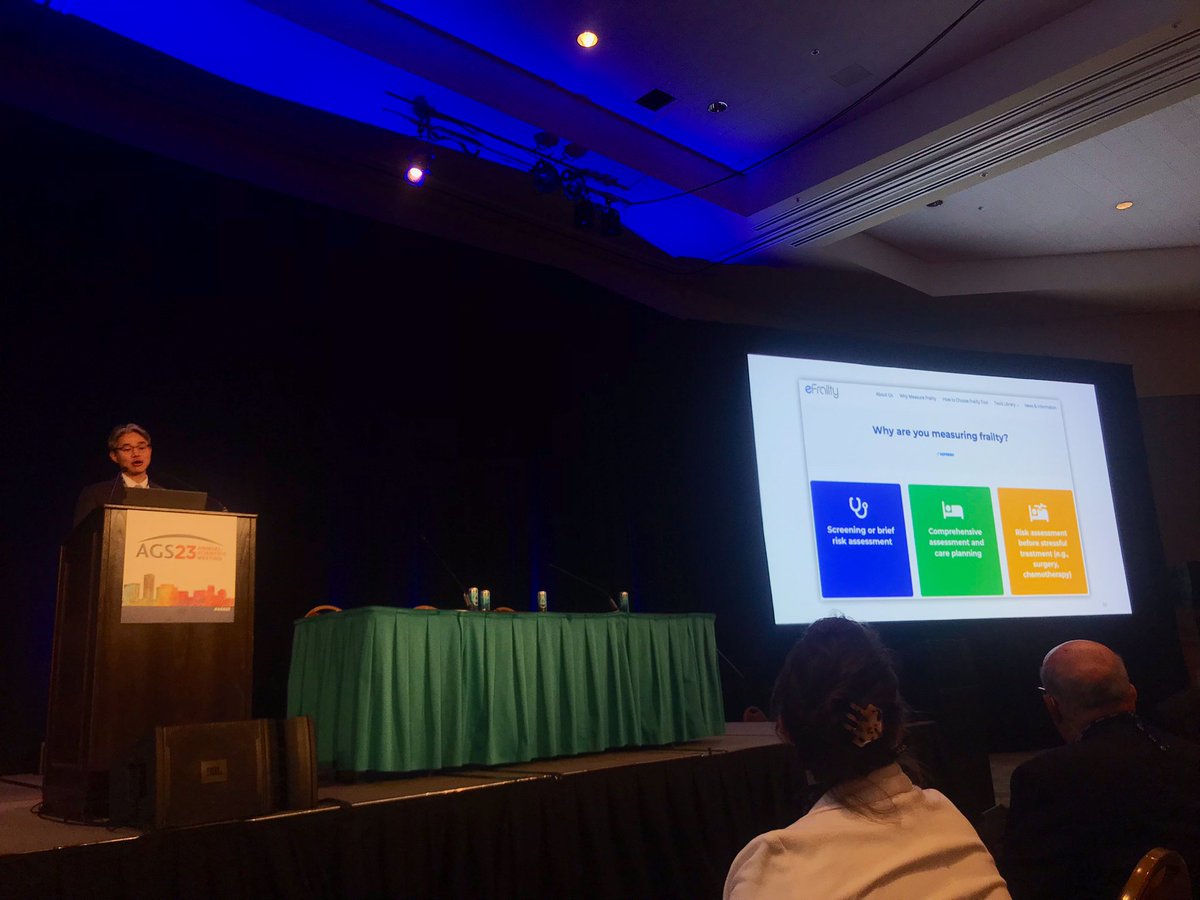 The official launch of e-Frailty created by @DaeKimMD, @DrAROrkaby, #AndreaSchwartz and team. @AmerGeriatrics #AGS2023