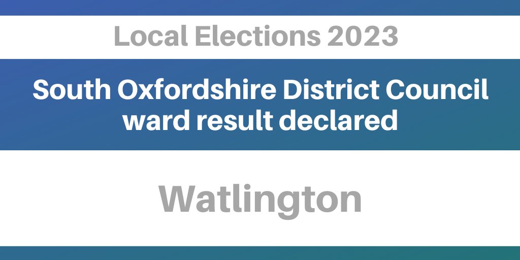 Freddie van Mierlo (Lib Dem) has been elected district ward member for Watlington. To view the full result, visit southoxon.gov.uk/localelections…