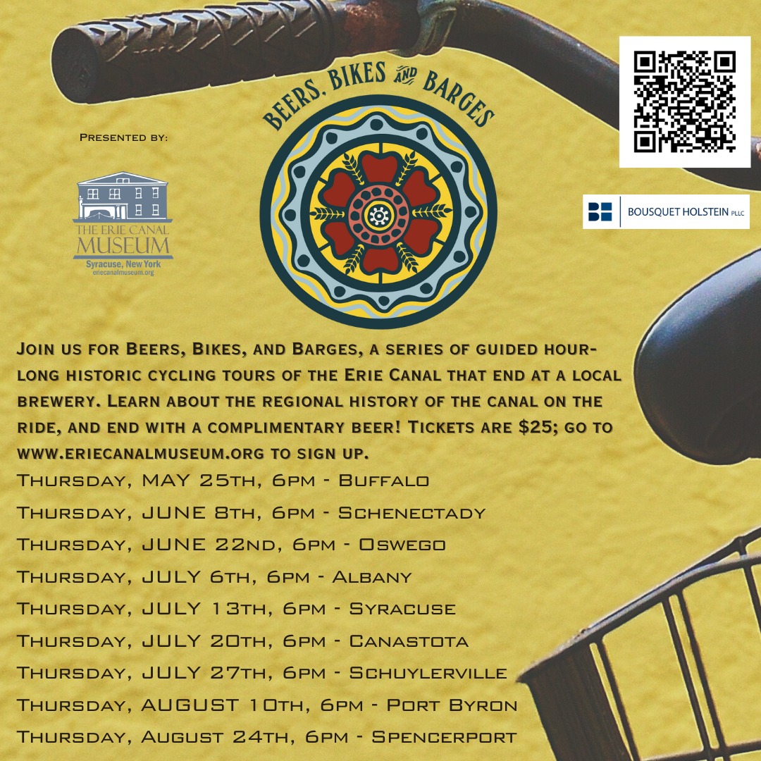 Take a ride on the trail, learn some fun facts, and kick back with a beer 🚲🍻 Sound fun? The Erie Canal Museum is bringing back its popular educational cycling series Beers, Bikes, and Barges! Learn more at eriecanalmuseum.org/cycling/