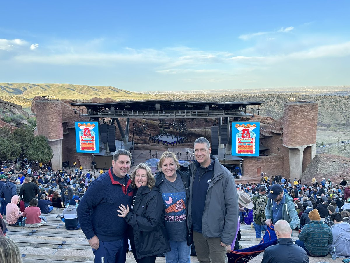 DrewD4343's tweet photo. Soul lifting day, checked @RedRocksCO off the bucket list. Thanks @JasonIsbell for the heart you @amandashires and the 400 Unit put into it. Loved being with Meghan @Matt_l_cook @cook9427. Full moon and reconnecting with my old friend Andrew was the chefs kiss on a perfect night. https://t.co/5mF8jvPVDt