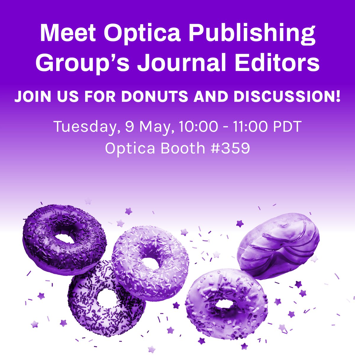 Optica Publishing Group (@opticapubsgroup) on Twitter photo Attending #CLEO23? On Tuesday, 9 May at 10:00 PDT, join <a href="/OpticaPubsGroup/">Optica Publishing Group</a> journal editors in Optica’s Booth #359 and bring your questions about acceptance criteria, responding to reviewers, becoming a reviewer, and more. ow.ly/xxuL50OhaBR Attending #CLEO23? On Tuesday, 9 May at 10:00 PDT, join <a href="/OpticaPubsGroup/">Optica Publishing Group</a> journal editors in Optica’s Booth #359 and bring your questions about acceptance criteria, responding to reviewers, becoming a reviewer, and more. ow.ly/xxuL50OhaBR