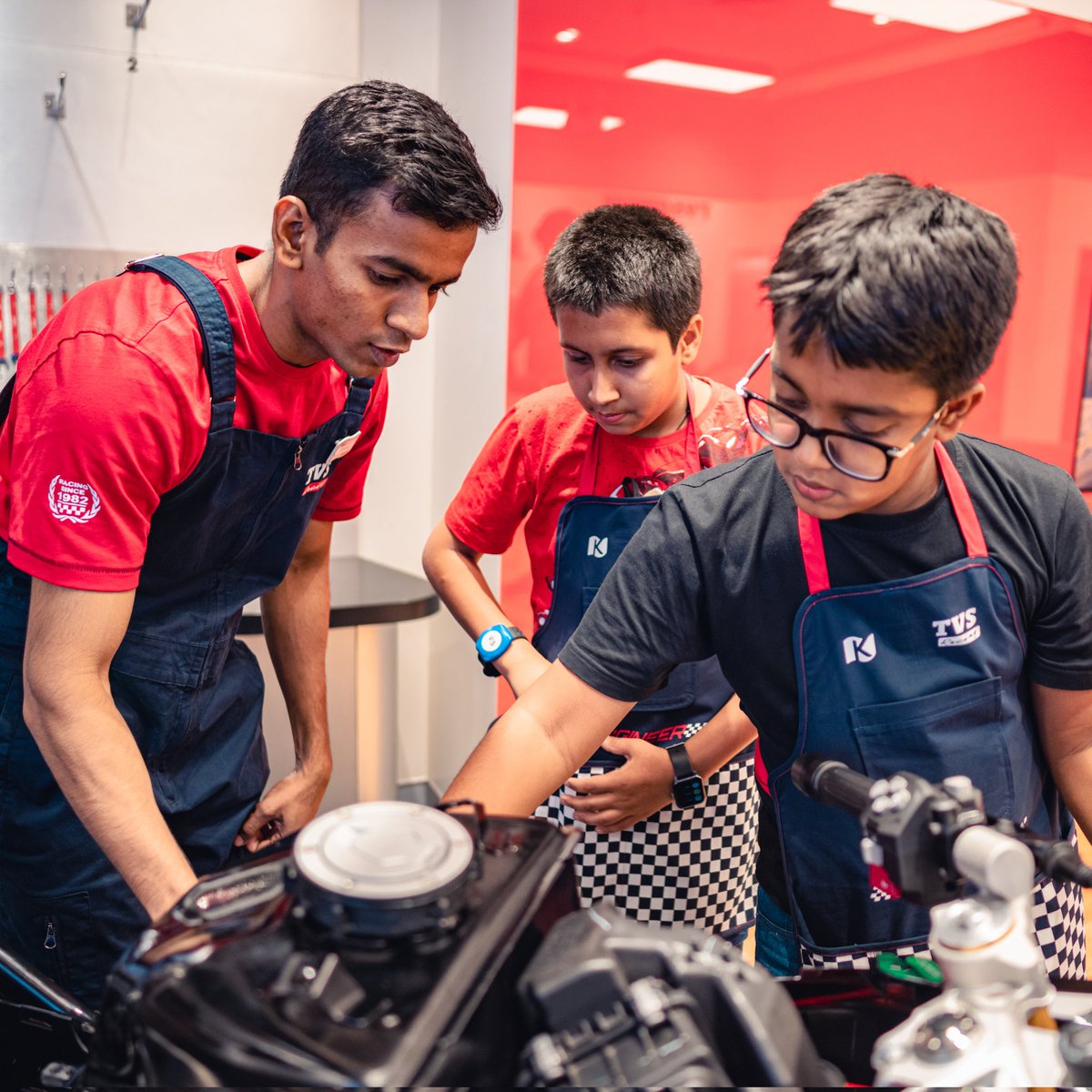 tvsmotorcompany's tweet photo. Here to empower the racers of tomorrow, today! TVS Racing partners with KidZania to introduce India's first young racers program. Here's a sneak peak into our exclusive launch. 
#TVSApacheSeries #TVSRacing #KidZania #YoungRacers #RacingDNA #Champions #ApacheRR310 #RR310 https://t.co/wE4NzFSDQW