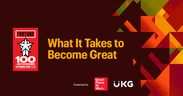 UKGInc's tweet photo. In celebration of the annual “100 Best Companies to Work For” list, join Great Place to Work CEO @MBushGPTW and leaders from other organizations to learn what it takes to become great! https://t.co/zdI32nDq5Y

#WeAreUKG @FortuneMagazine @GPTW_US https://t.co/KW8WgFGKrA