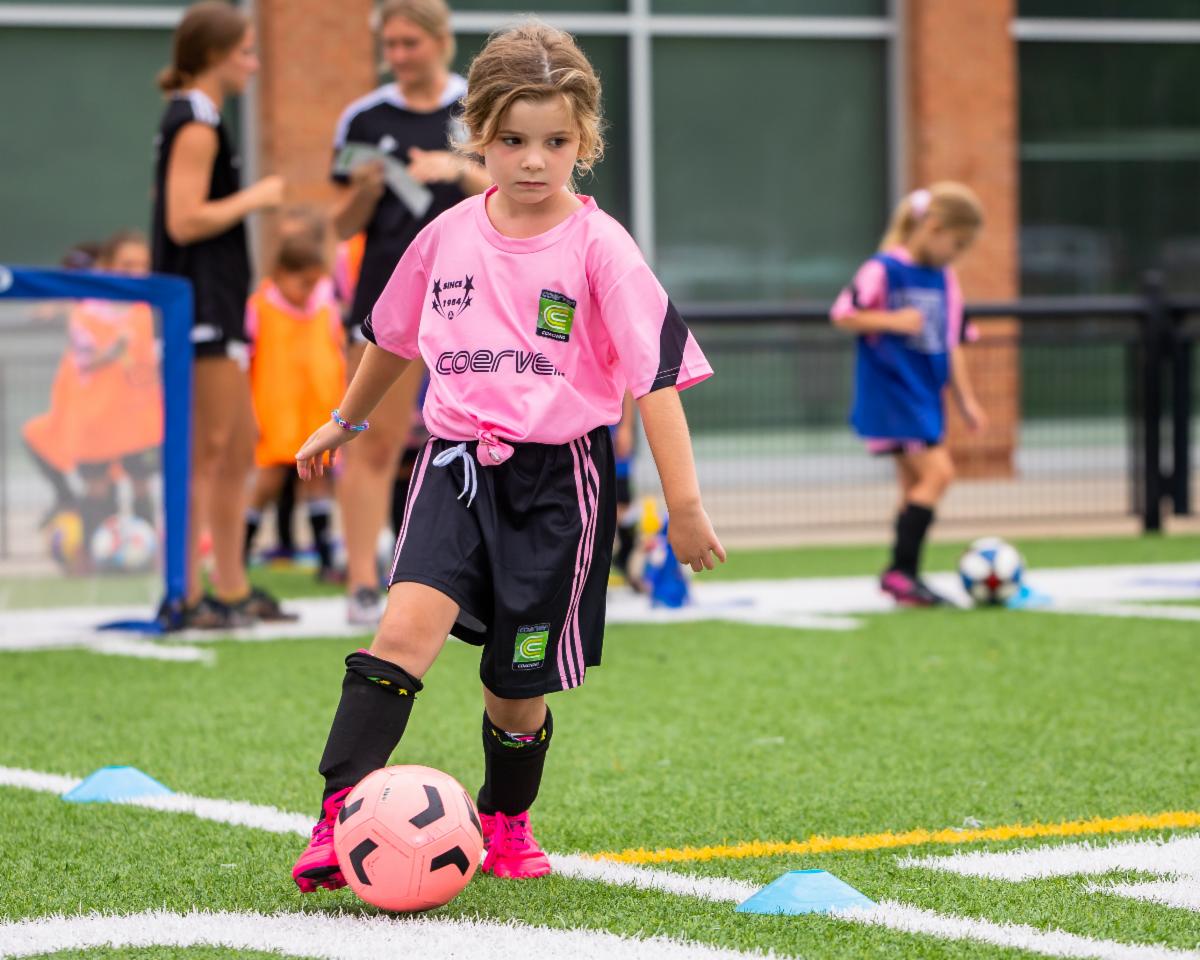While simple, dribbling races through cones can be a great way to work on speed and control with the ball.