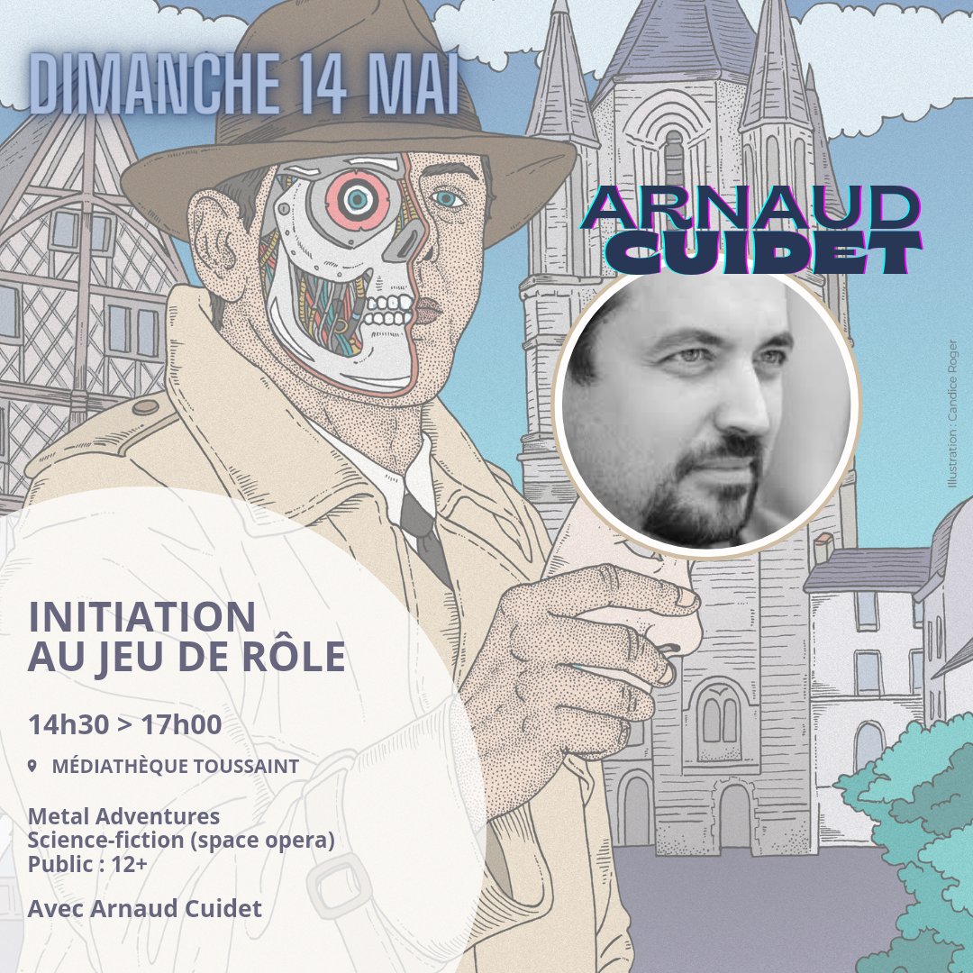 imaJnere's tweet photo. Dimanche 14 mai :
🕝 14h30 > 17h00 - 📍 Médiathèque Toussaint @BMAngers
Initiation escape box et escape book avec @WENDLINGauthier & Initiation au jeu de rôle "Metal Adventures" (space opera - 12+) avec Arnaud Cuidet.
#initiation #livrejeu #escapebox #escapebook #jeuderôle #JDR https://t.co/6PYIXxcA9Q