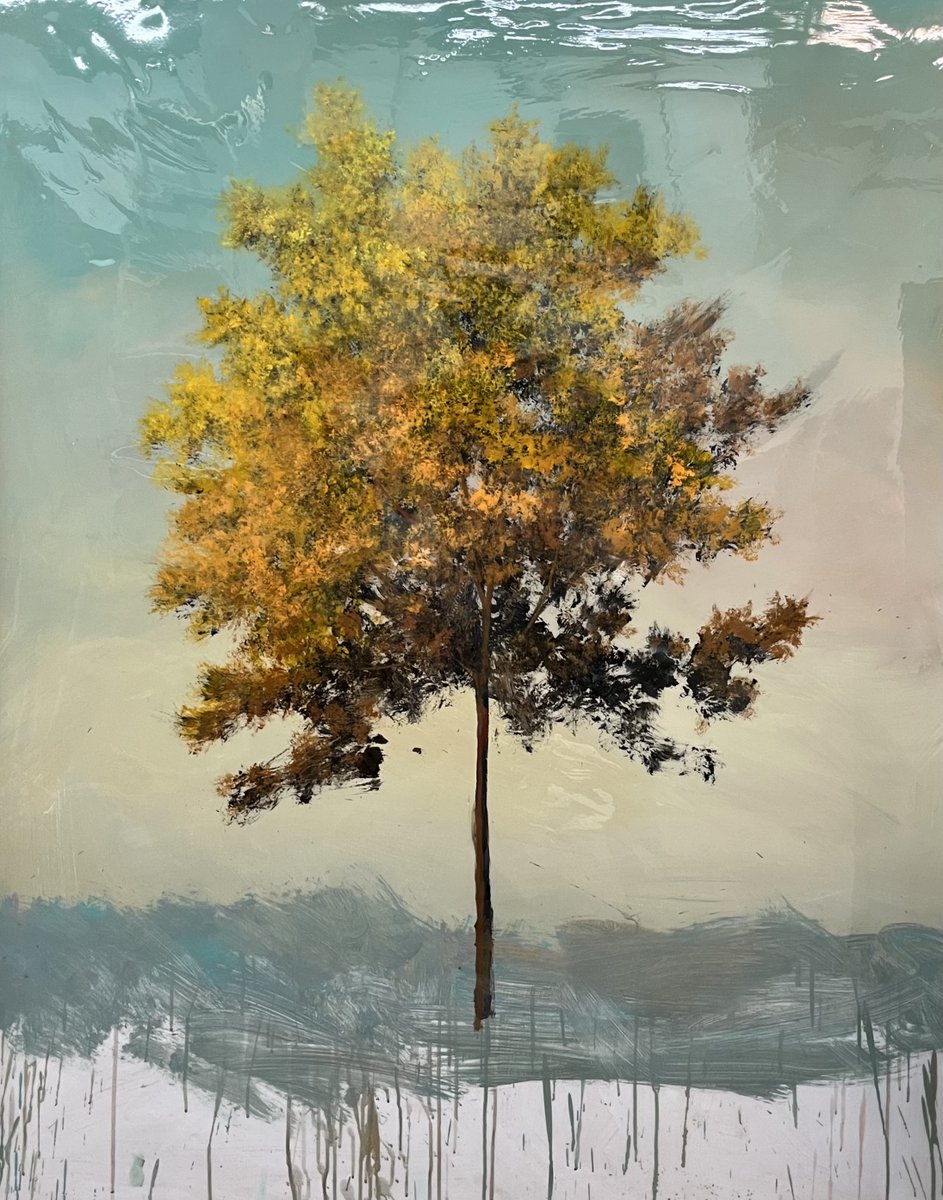 Peter Hoffer's surfaces have been marked, scratched, cracked, and seared. Like the subject matter and terrain itself, the surface layers of these works are dynamic, and seem to hold the balance between the various states of season. loom.ly/Gdftznw
 #peterhoffer