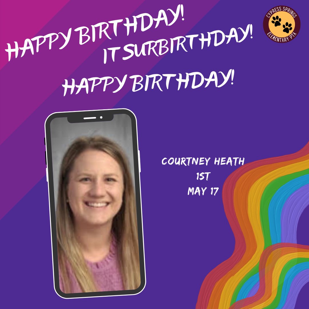 Go Courtney ItsurBirthday!

Feel free to love on her in any &amp; every way!

Teacher &amp; Staff Favorites: csepta.org/teacher-favori…

Oh Tiger Stripes for Staff:
docs.google.com/forms/d/e/1FAI…

#csespower