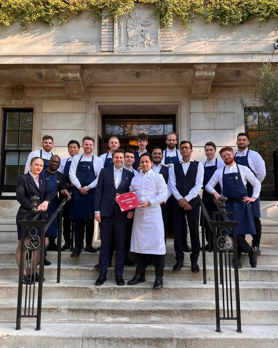 A team photo is definitely in order when our new Michelin plaque arrives. As always a huge thank you to our team for their hard work. #michelin2023 . . . @michelinguide @rafacagali #rafaelcagali #2MICHELINStars #michelinlondon #finedining #atthepass #cheflife #eastlondonrestaura