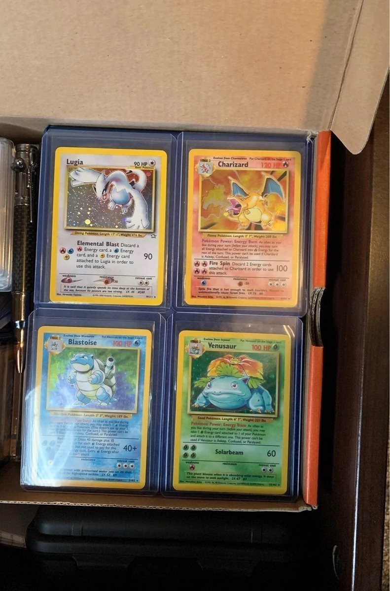 charizardseller's tweet photo. Lugia Charizard blastoise and venusaur available now $500 dm to purchase serious buyers only 
@BUYSELLTRADETCG 
#pokemon #poke #pokemoncards #pokemontcg #pokèmon #blastoise #pokemoncard #charizard #charizardcard https://t.co/kVq0rCAUdG