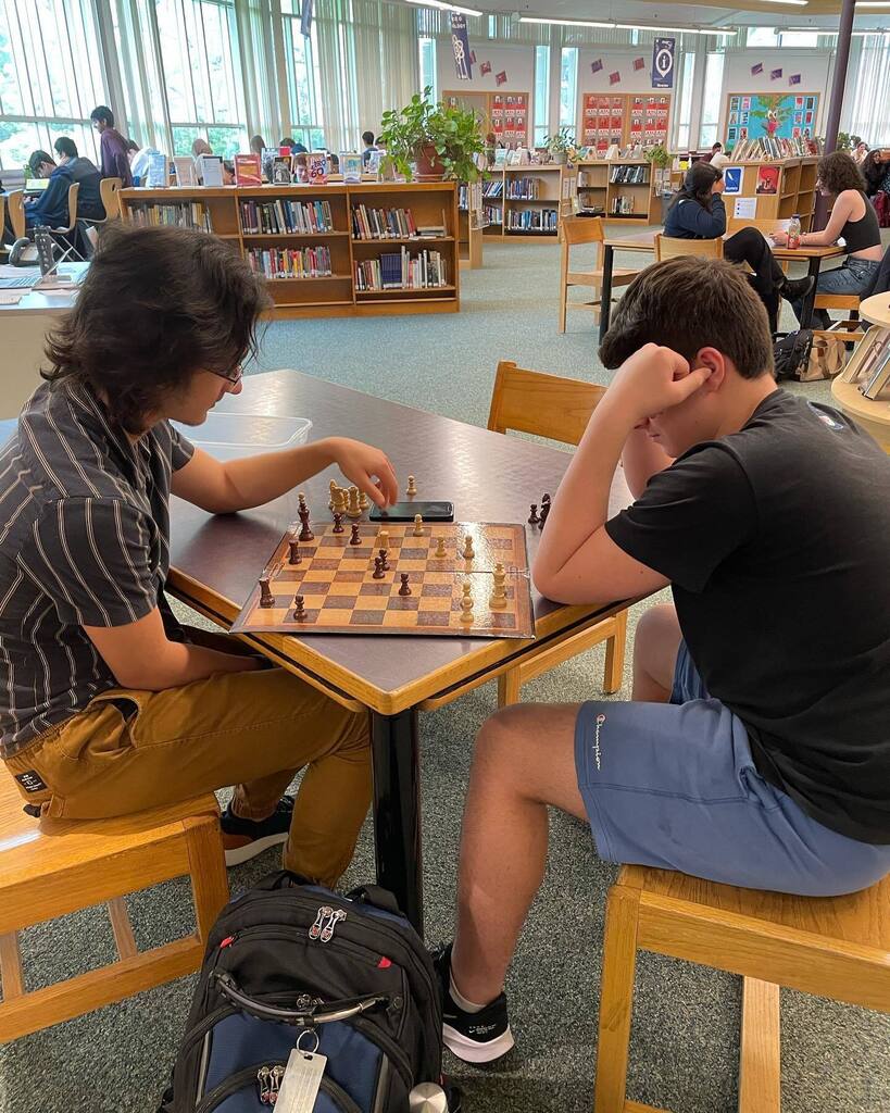 NSHSLibrary's tweet image. The library isn’t just about books and citations. Today we’ve got chess and cryptograms happening as well. instagr.am/p/Cr3kWoDO6h7/