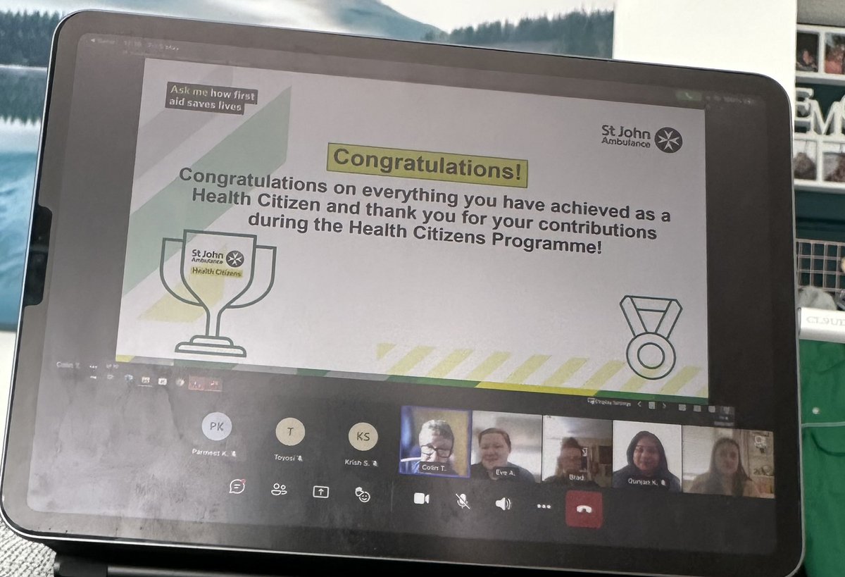 Sophie_Coker05's tweet photo. A lovely round up of #HealthCitizens on teams sharing our social action projects and the success we have all had and showing that youth can do some amazing stuff #StJohnAmbulance https://t.co/xodsRbS92K