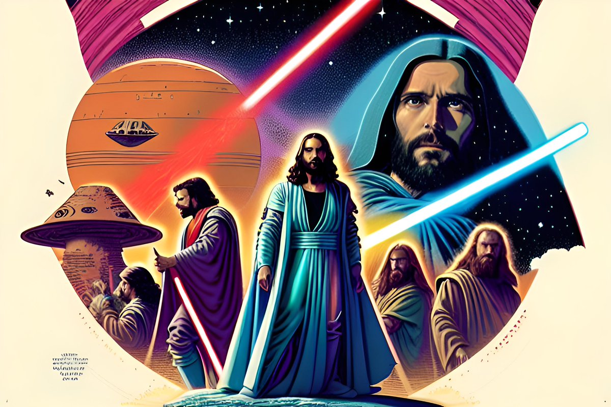 DibThegreat's tweet photo. If Jesus was a Jedi. AI can be so much fun. https://t.co/apY5KXzY4W