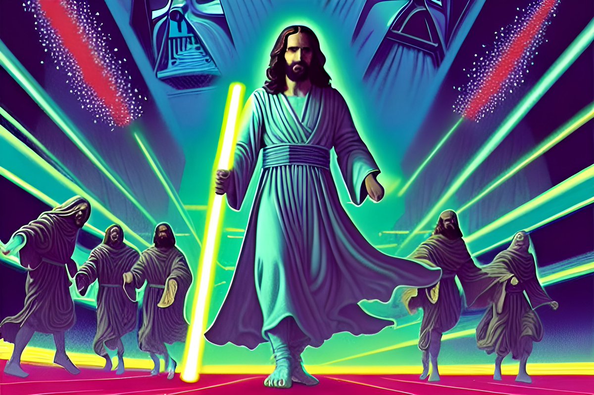 DibThegreat's tweet photo. If Jesus was a Jedi. AI can be so much fun. https://t.co/apY5KXzY4W