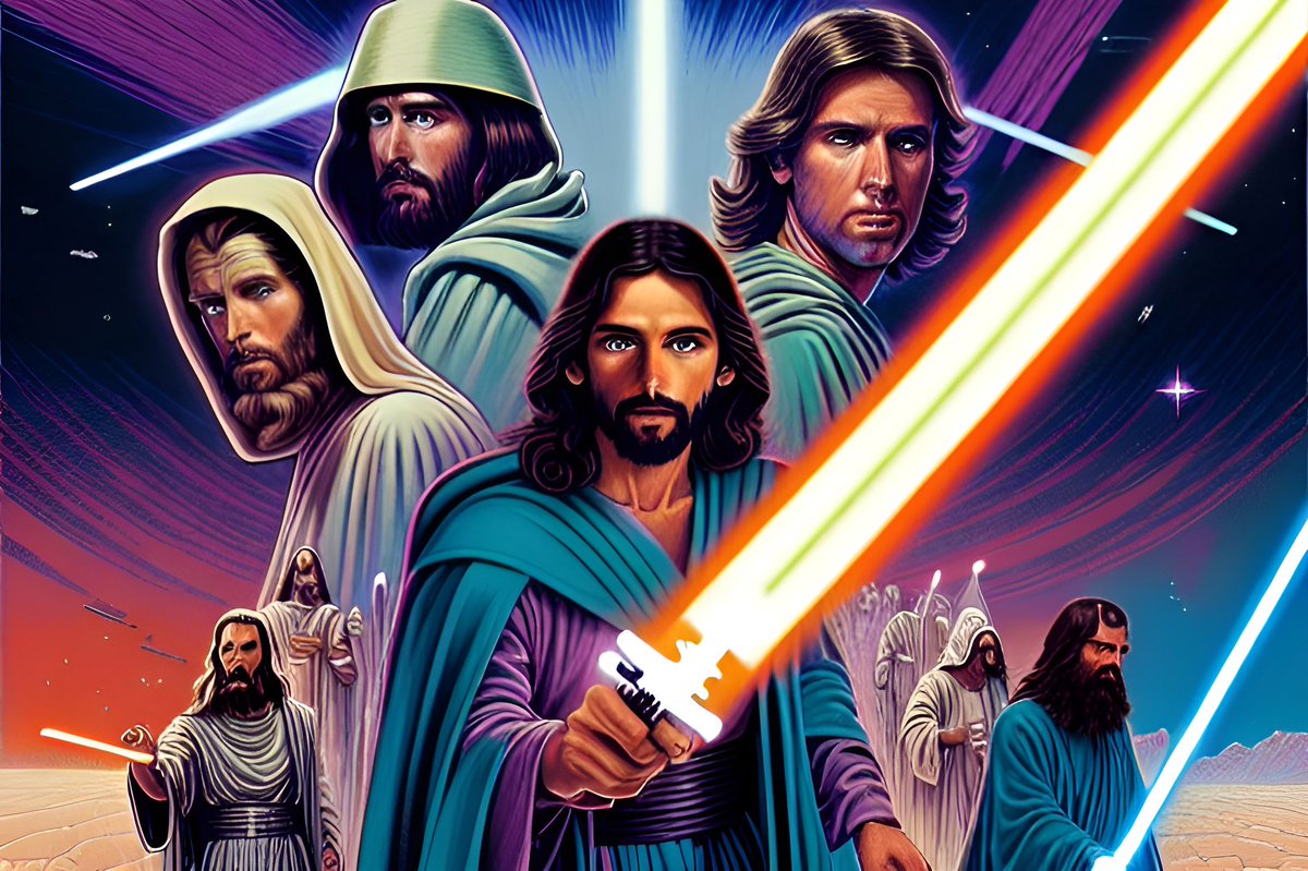 DibThegreat's tweet photo. If Jesus was a Jedi. AI can be so much fun. https://t.co/apY5KXzY4W