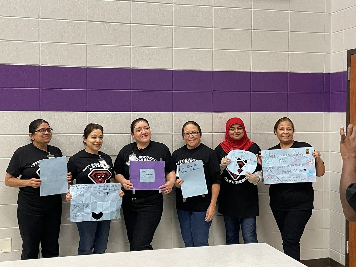 MataMath1's tweet photo. Today we celebrate our everyday heroes our “Cafeteria Workers” at Mata Intermediate! Thank you for all that you do!!! @Mata_Library @mataeagles @MathMath1 @AliefISD @aliefnutrition https://t.co/k4i0OvElup